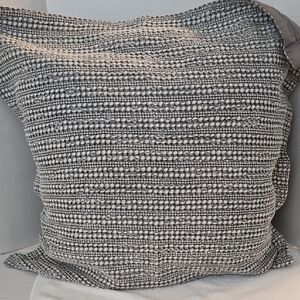Pottery Barn Textured Waffle Honeycomb Gray White Euro Pillow Sham